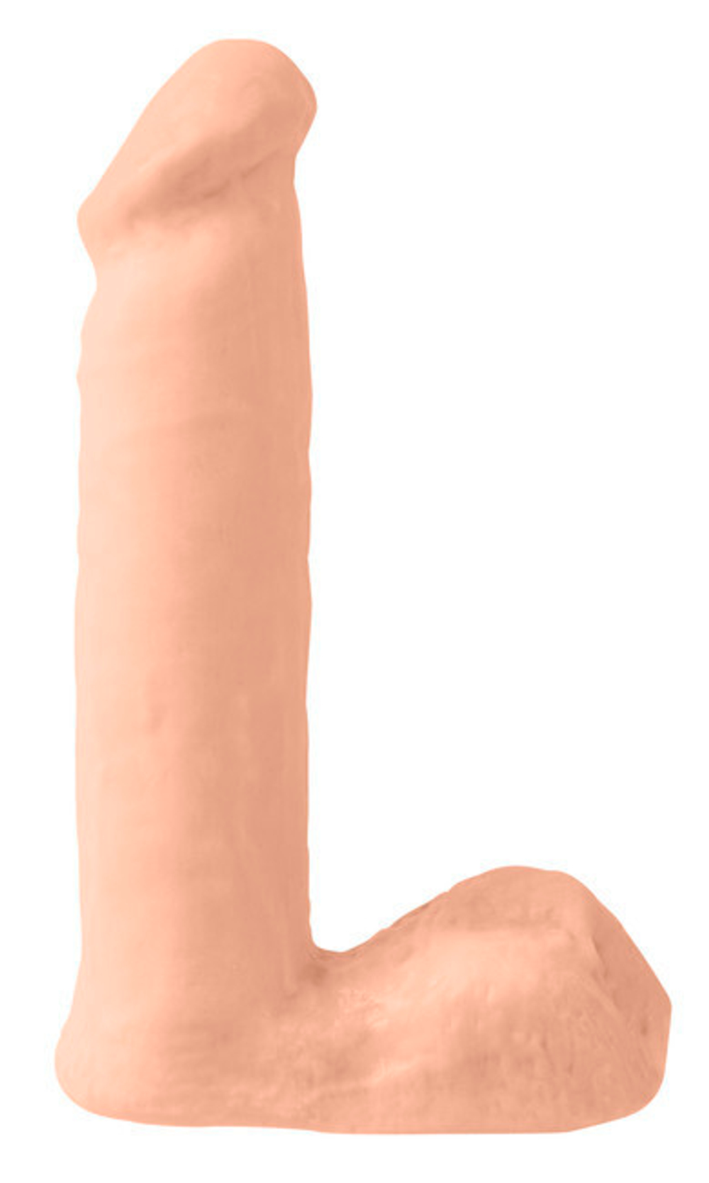 Гибкий фаллос с мошонкой Basix Rubber Works 7,5'' (Цвет: телесный)