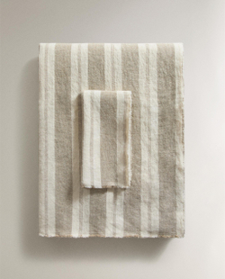 Zara Home скатерть из льна, узор в полоску, 300 200 см