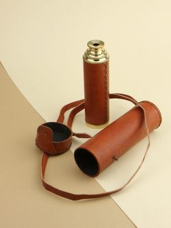 Nautical Подзорная труба в кожаном футляре