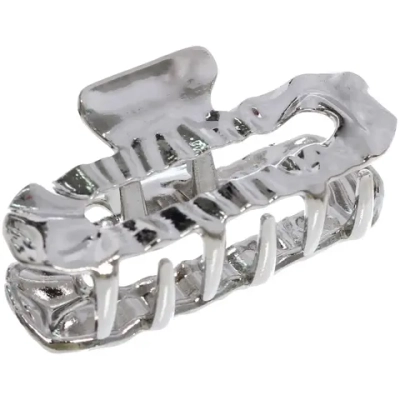 Заколка-краб для волос «AKS - DesignPRO», овал, цвет золото и хром, 5*2,3см