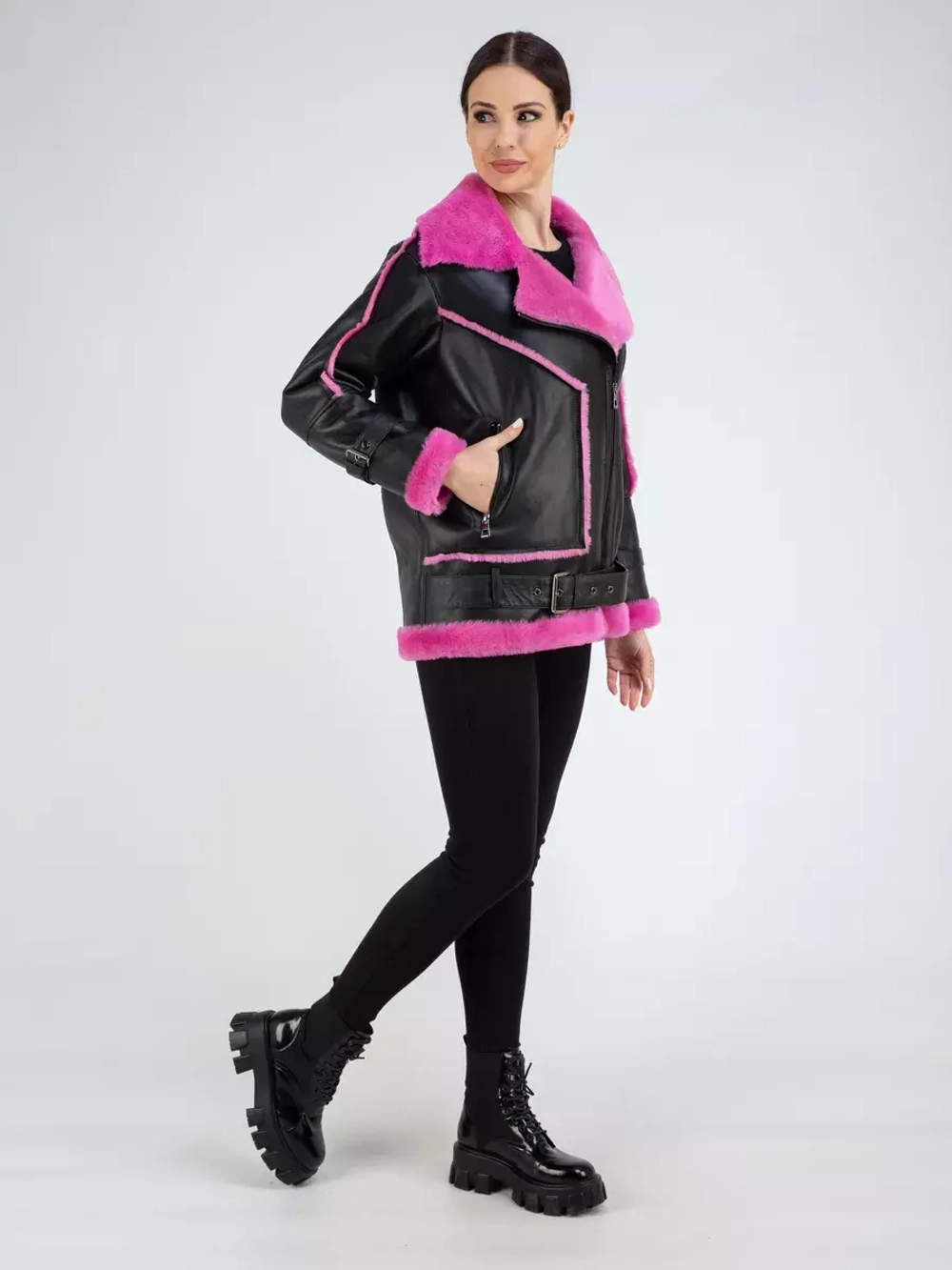 Дубленка авиатор натуральная зимняя