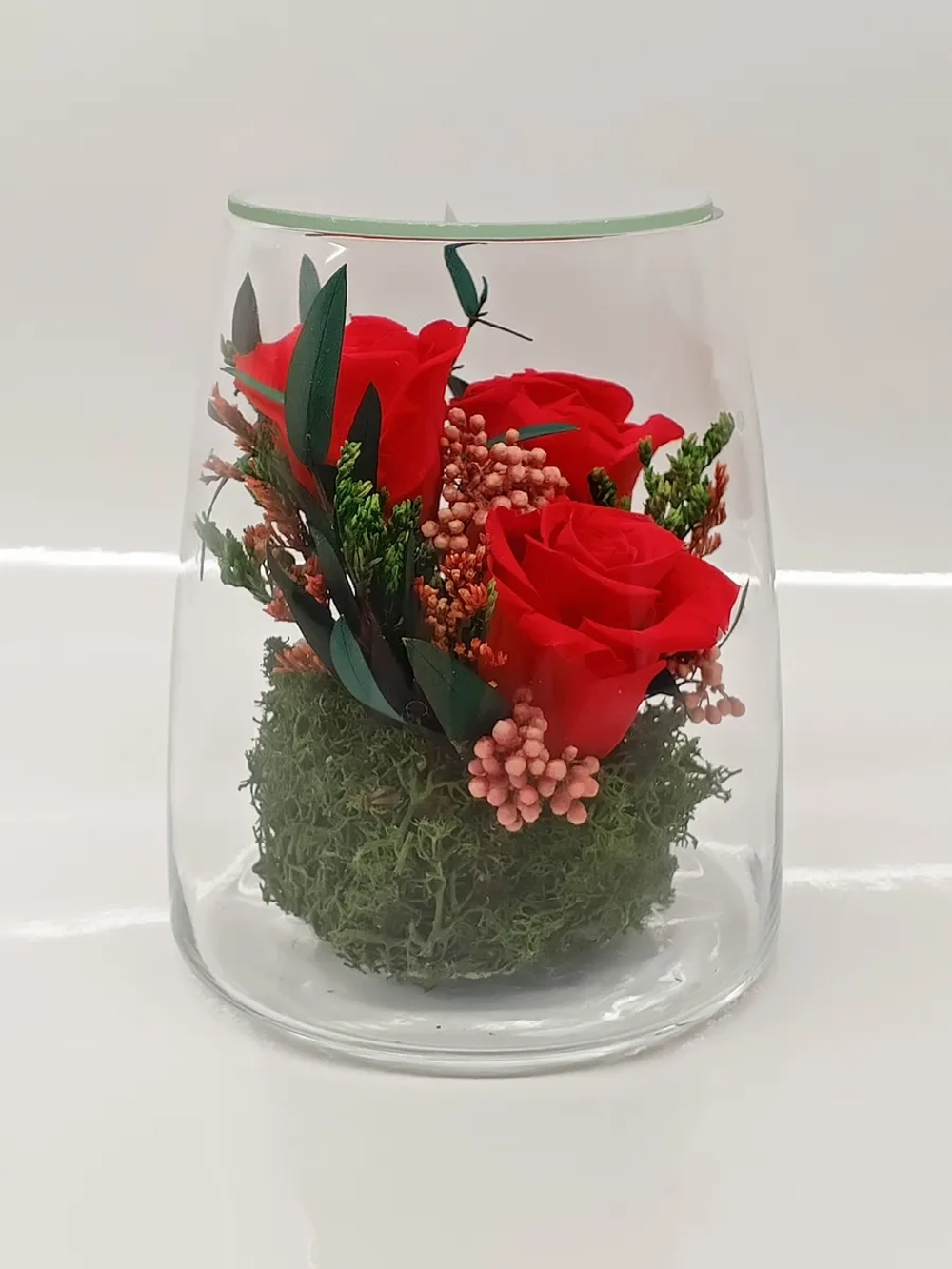 натуральные кустовые пионы в стекле, вакуум*