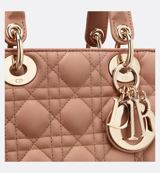 Сумка Dior Lady Dior My Abcdior, модель маленького формата персиковый