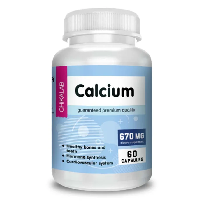 Кальций, Calcium, Chikalab, 60 капсул