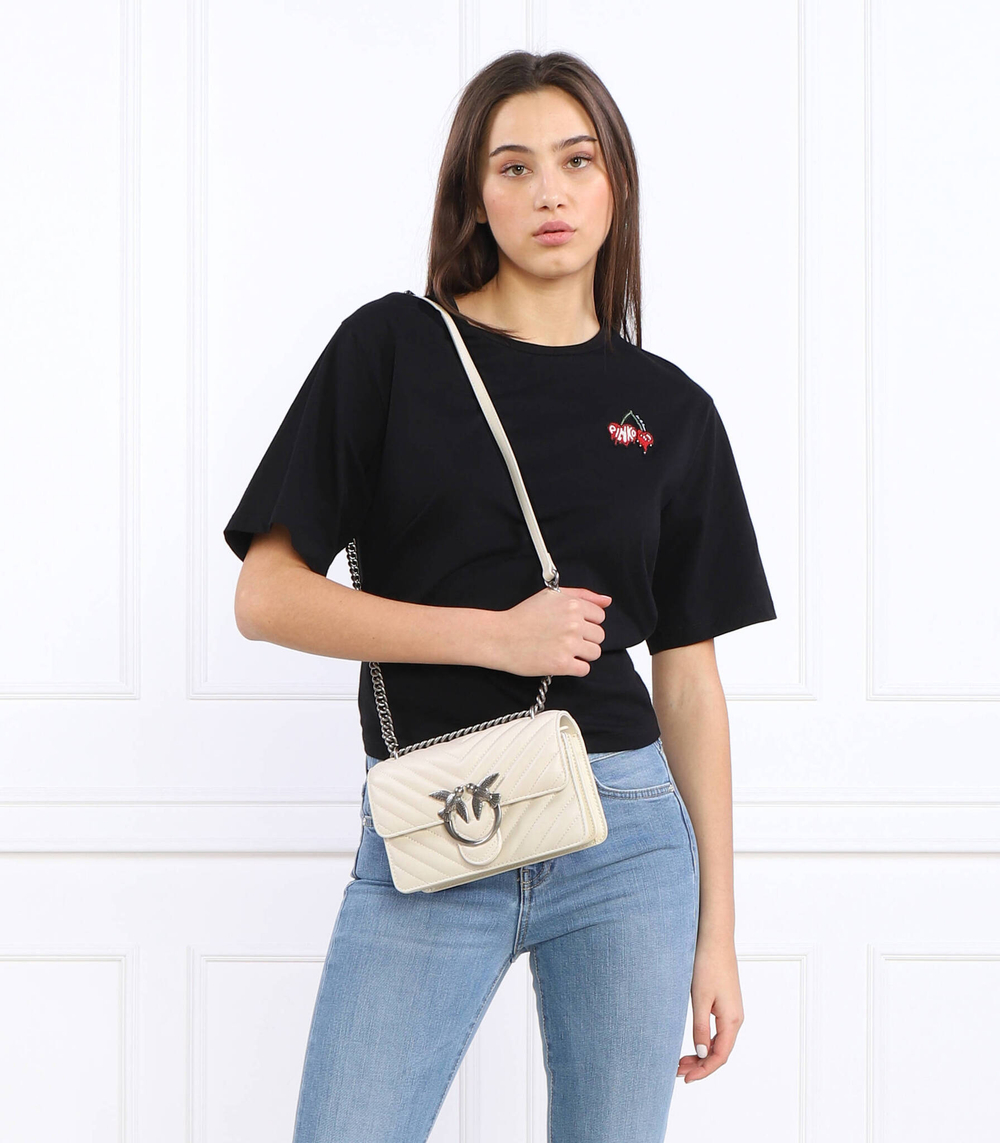 Кожаная сумка-мессенджер LOVE ONE MINI DC Pinko - белый(100074 A0GK)