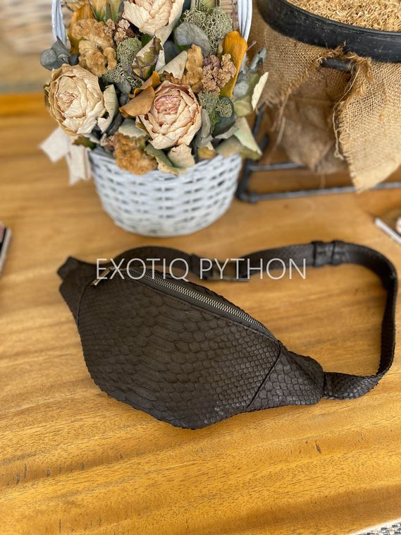 Мужская поясная сумка из кожи питона BG-384