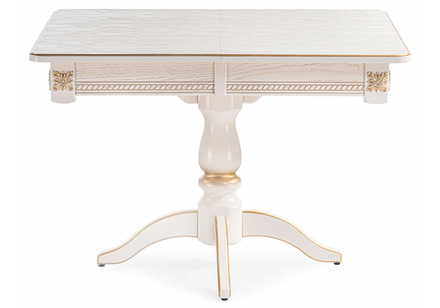 Стол деревянный Woodville Матис молочный, золото