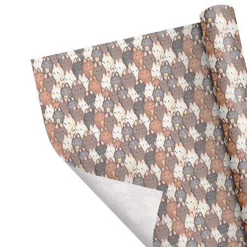 Бумага упаковочная крафтовая "зайки"