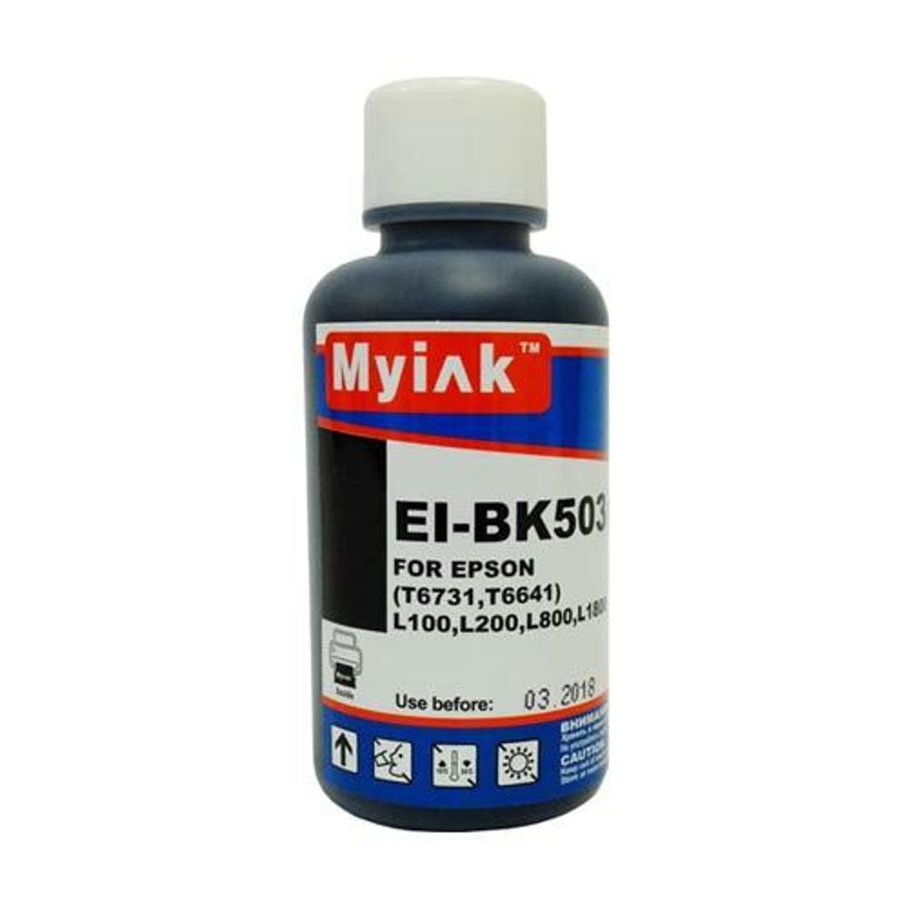 Чернила для EPSON (T6641/T6731) L100/ L200/L800/L1800 (100мл, black, Dye) EI-BK503 Gloria™ MyInk