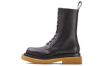 Bottega Veneta Military Calf Lace Up Boot Black