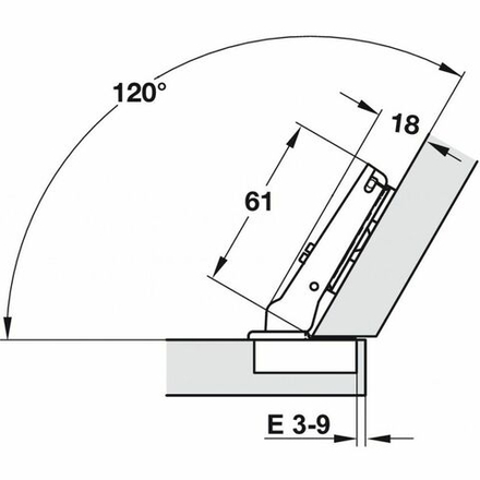 Петля 30* с доводчиком, 45мм, 3D, с декоративной накладкой, UNIHOPPER