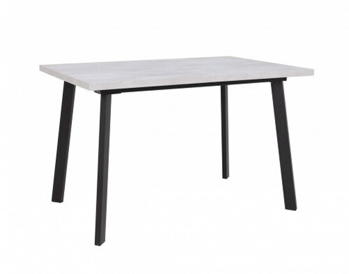 РОБИН Стол раскладной (корпус) (Цемент Светлый)/РОБИН ОПОРА (Черная прямая (М099 680 мм.RAL 9005))
