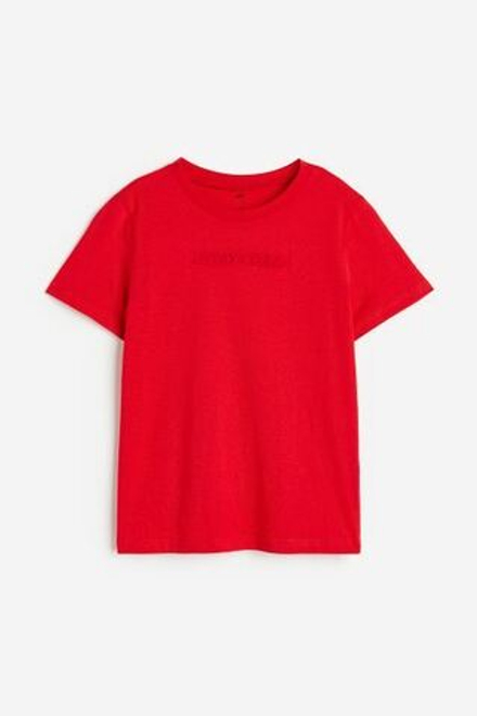 H&M Хлопковая футболка, ярко-красный