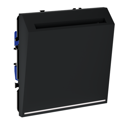 Выключатель встраиваемый VOLTUM S70 карточный 16А, (черный матовый)