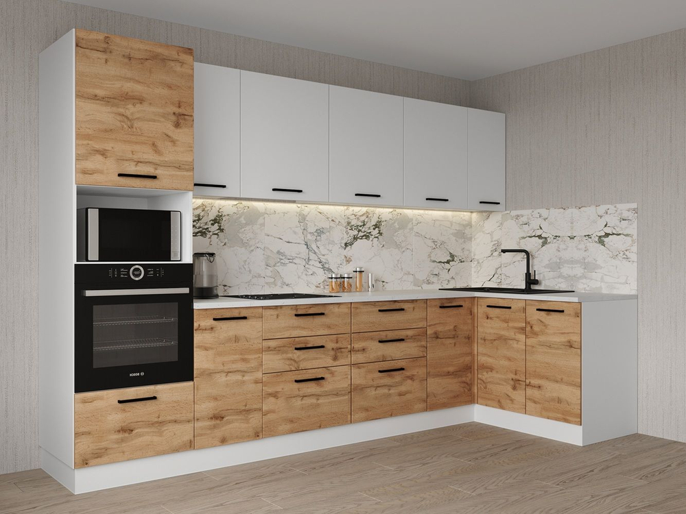 Кухонный гарнитур угловой Лада 3200х1400 столешница 26 мм