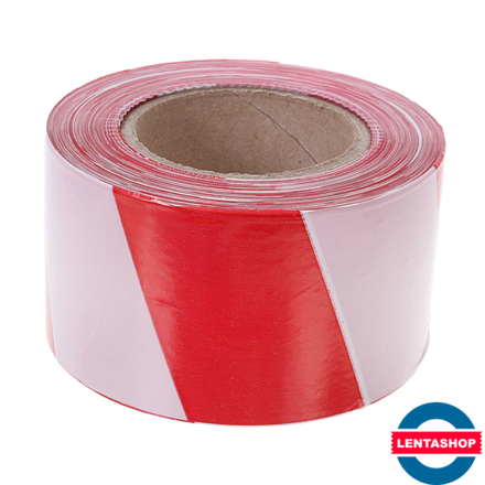 Лента оградительная бело-красная ЭКОНОМ 75 мм х 250 м