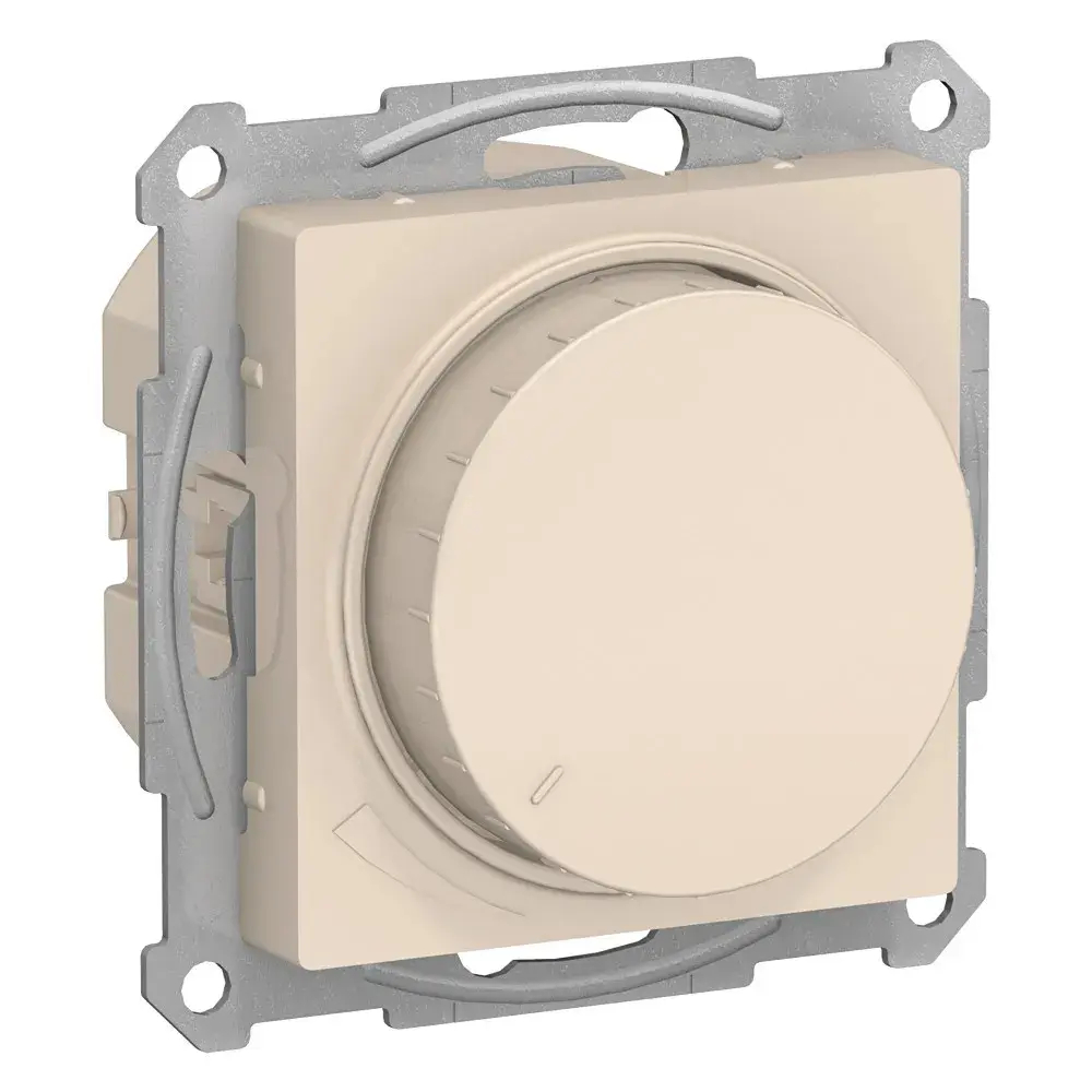ATLASDESIGN СВЕТОРЕГУЛЯТОР (диммер) поворотно-нажимной, LED, RC, 400Вт, механизм, БЕЖЕВЫЙ