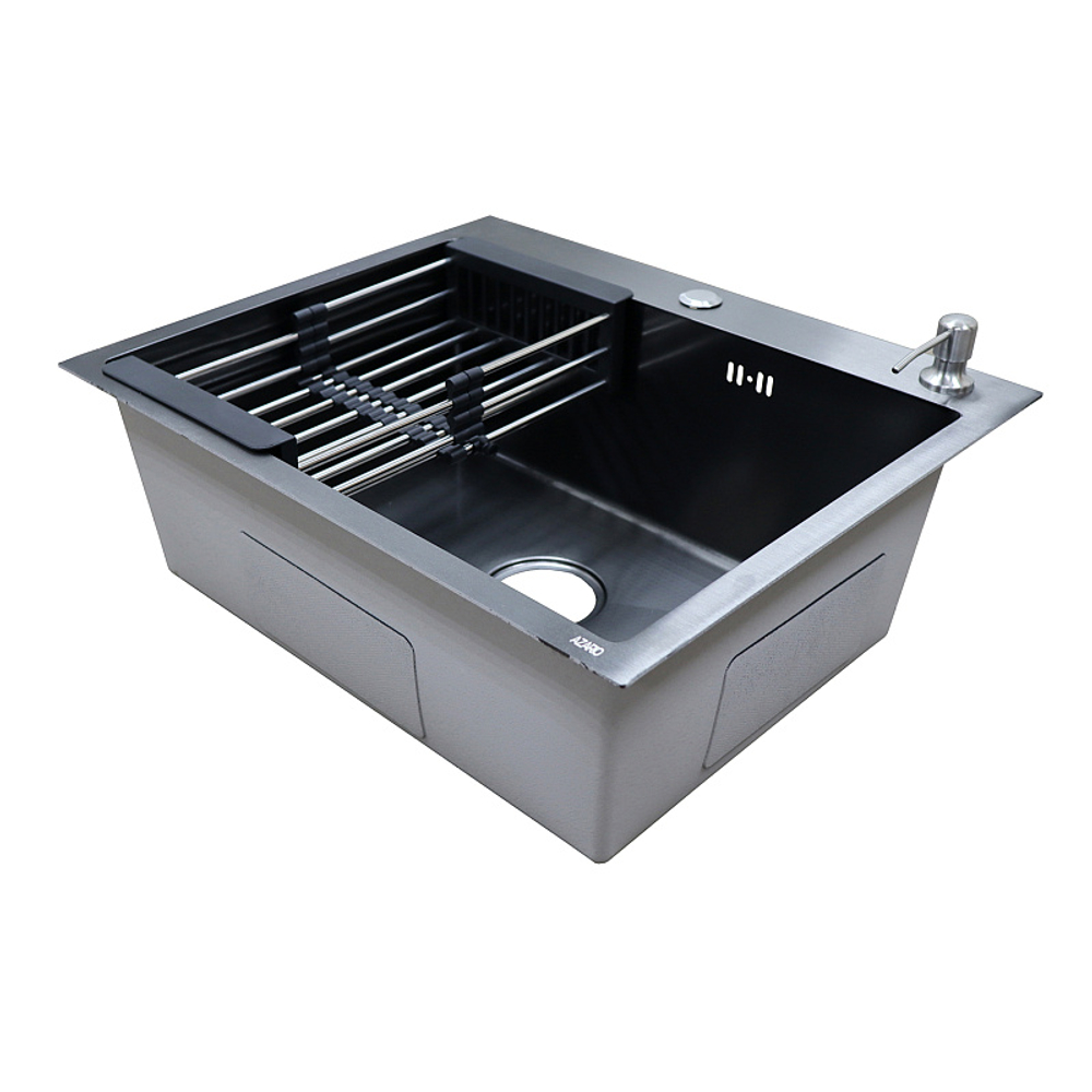 Мойка AZARIO кухонная NICOLE 600х500х220 нерж чёрная 0544