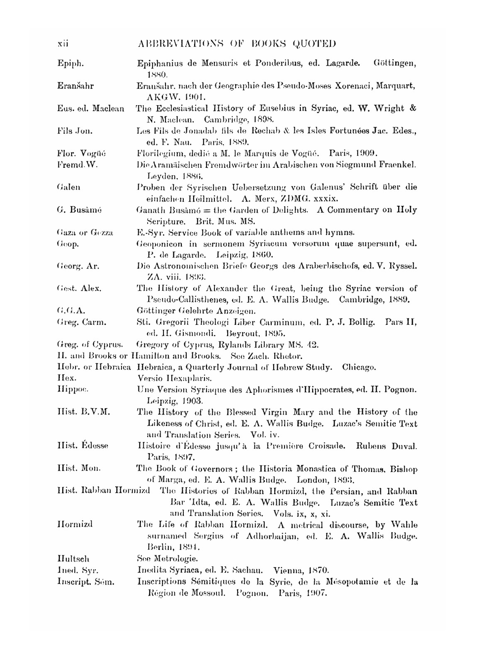 Supplement to the Thesaurus Syriacus | J.P. Margoliouth