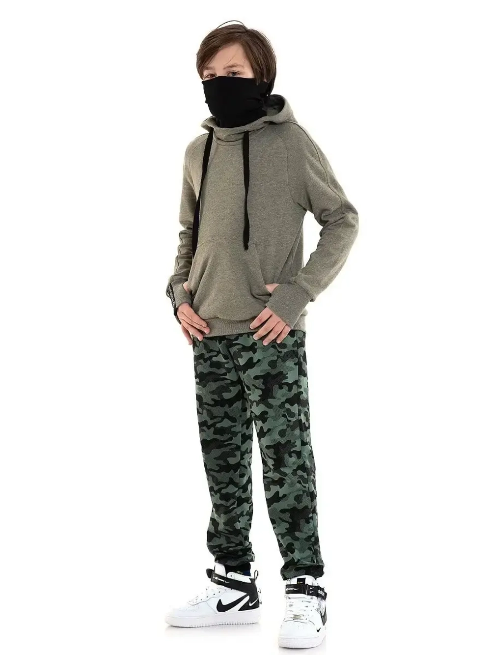 Толстовка Худи без начеса "Ниндзя" с маской "Ninja"