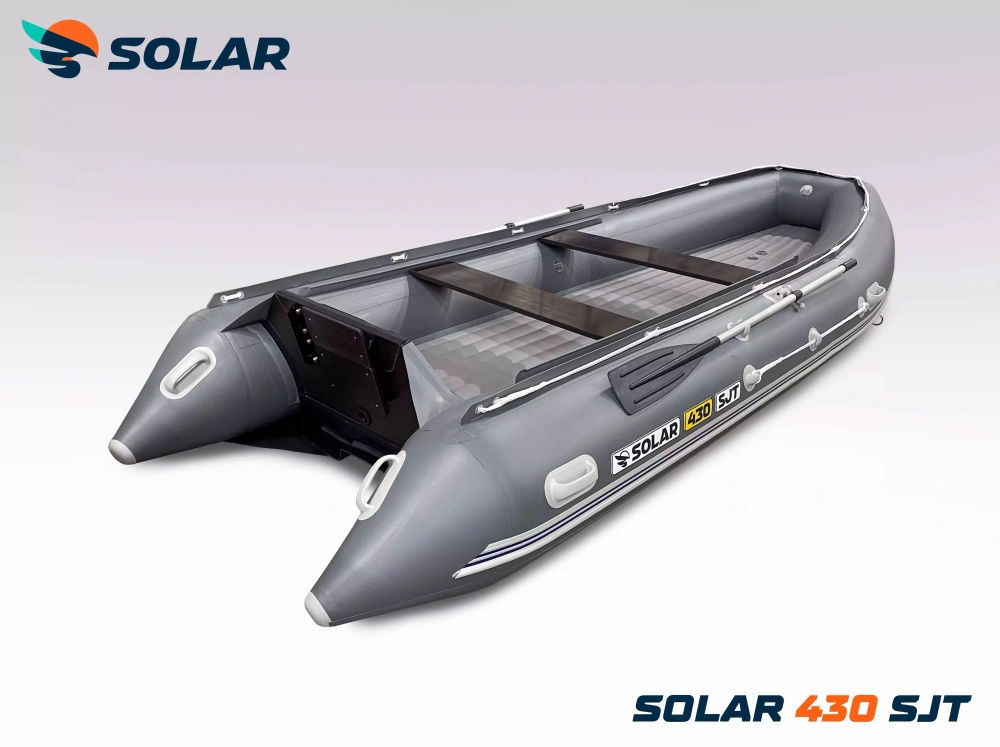 Лодка надувная моторная solar-430 super jet tunnel