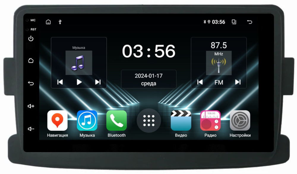 Магнитола для Renault Duster 2010-2020, Kaptur, Logan, Sandero, Lada Largus 2021+, X-Ray (штатный подрулевой джойстик) - FarCar 7088H7B дисплей 7" на Android 13