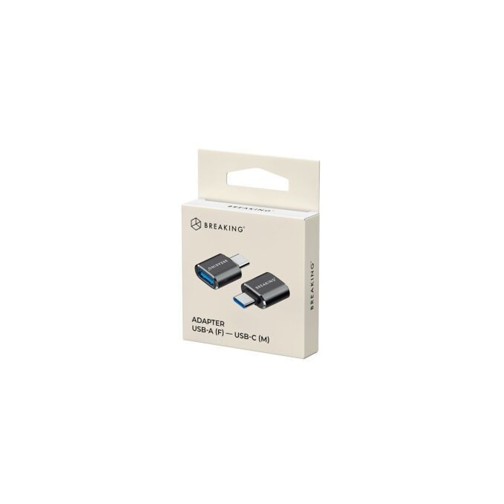 Адаптер Breaking, USB-C (F) - USB-A (M) (Черный)