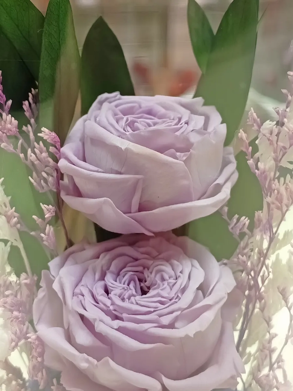 натуральные цветы в стекле, вакуум