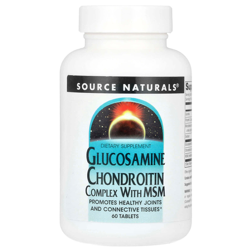 Source Naturals, Комплекс глюкозамина и хондроитина с МСМ, 60 таблеток