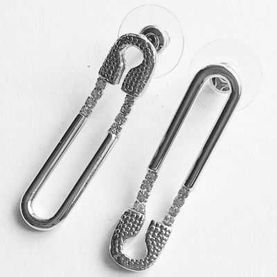 Серьги пусеты "Булавки с кристаллами".