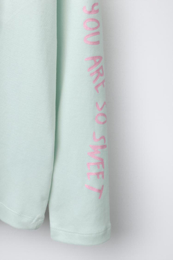 ZARA ПИЖАМА С ПРИНТОМ «ТОРТ С МЕХОМ», ЦВЕТ МОРСКОЙ ВОЛНЫ