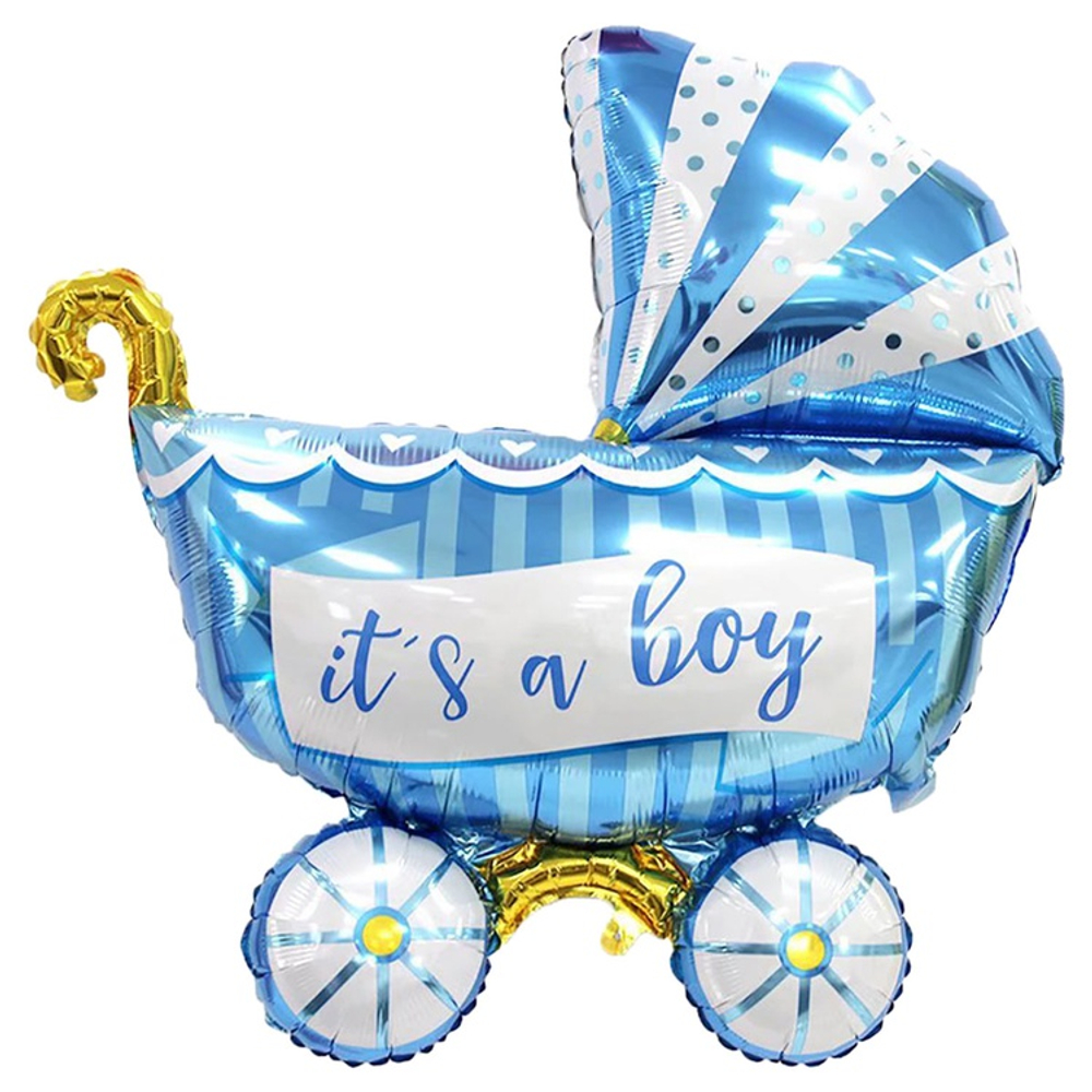 Шар Фольгированный Коляска детская голубая (Голубой)