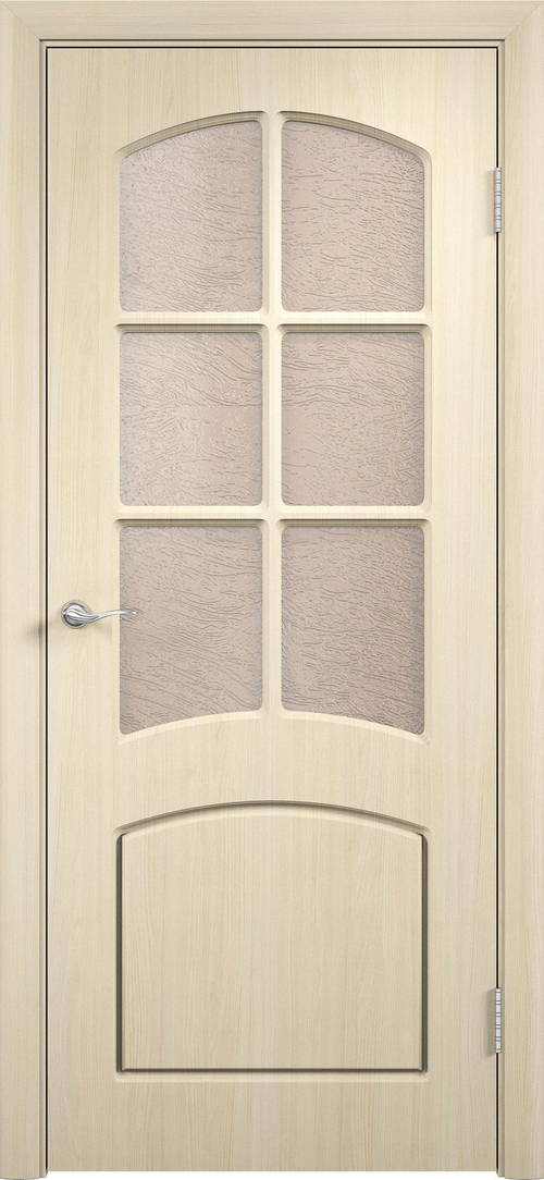 Межкомнатная дверь Кэрол / Цвет Беленый дуб / Тонированное стекло / Двери Верда