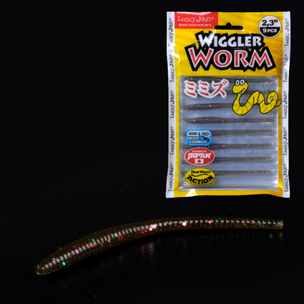 Слаги съедобные Wiggler Worm, 2.3in (5.84 см), цвет S21, 9шт.