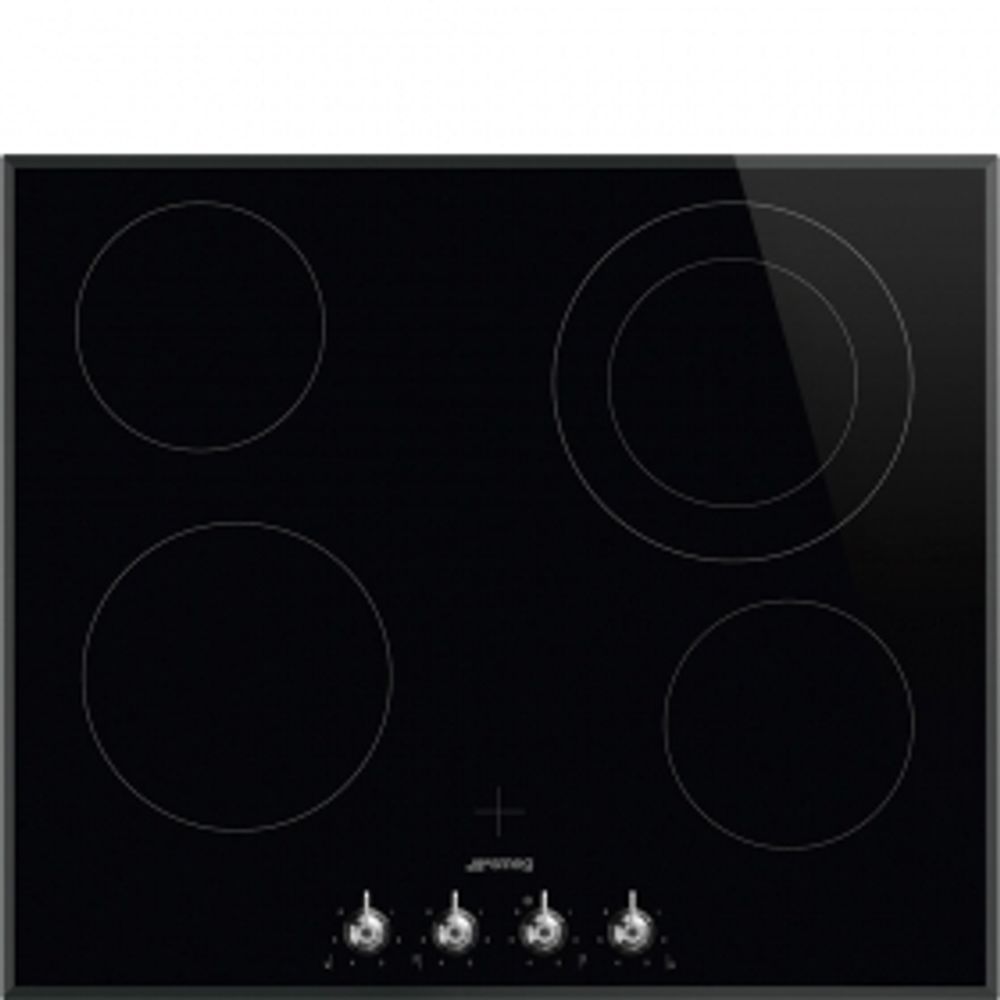 Cтеклокерамическая варочная панель черная Smeg SE364ETBM