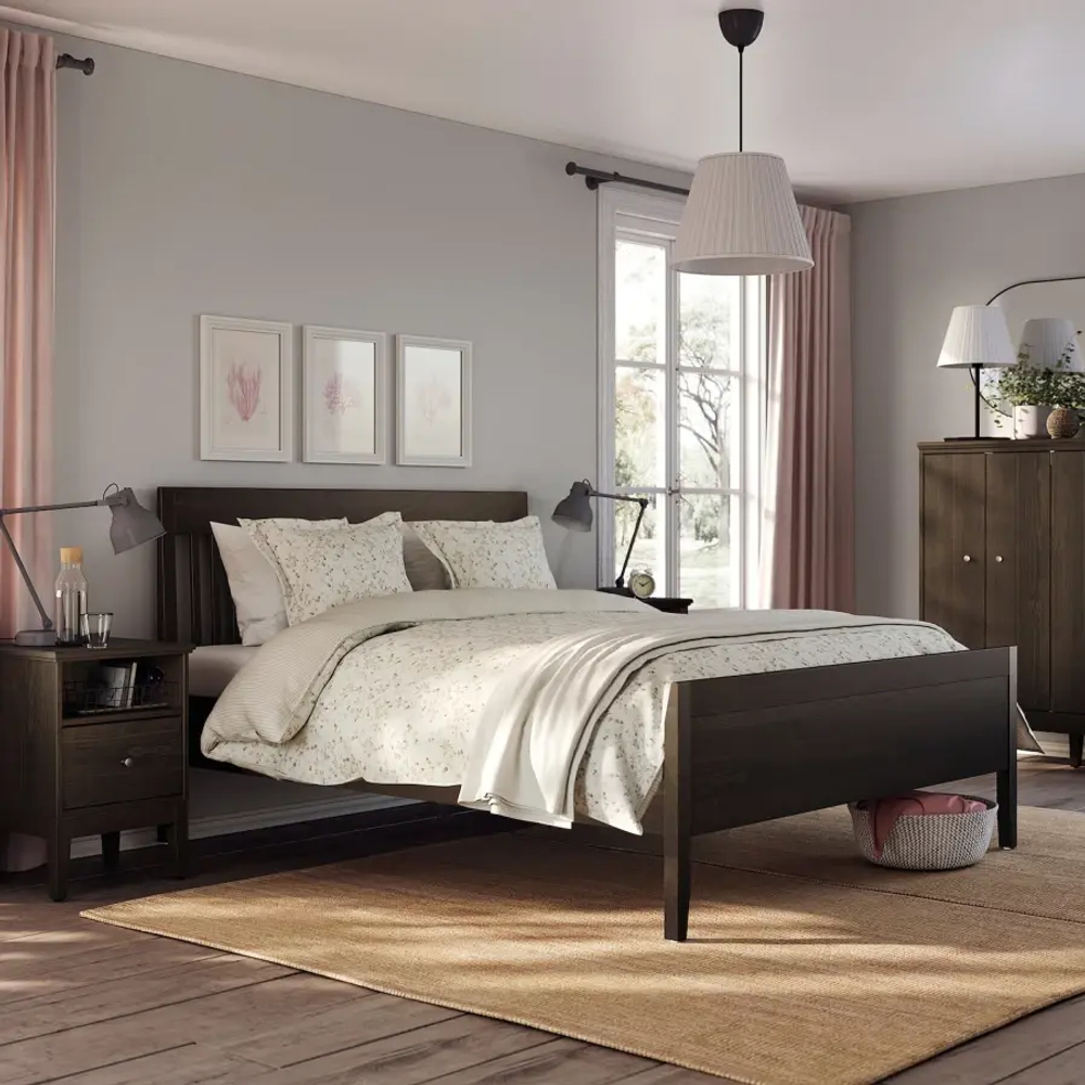 Каркас кровати - IKEA IDANÄS/IDANAS, 200х140 см, темно-коричневый, ИДАНЭС ИКЕА