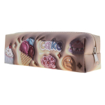 Пенал-косметичка 1 отд. 20*5,5*3,5см кожзам "Пирожное" голубой