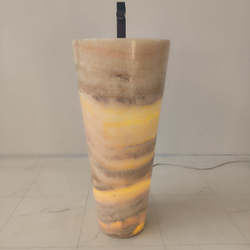 Раковина напольная из оникса Yellow ON-04198 (40*40*90 см)