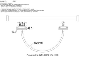 Трековый светодиодный магнитный светильник CLT 0.33 018 12W BL 4000K 48V чёрный Space Crystal Lux