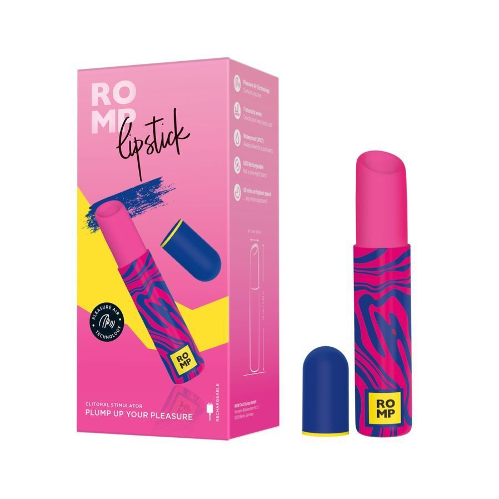 Вибростимулятор клитора ROMP Lipstick с Pleasure Air, 10,5 см