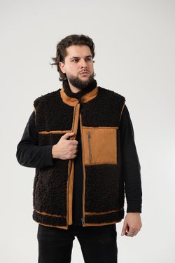 Мужской жилет  из овчины