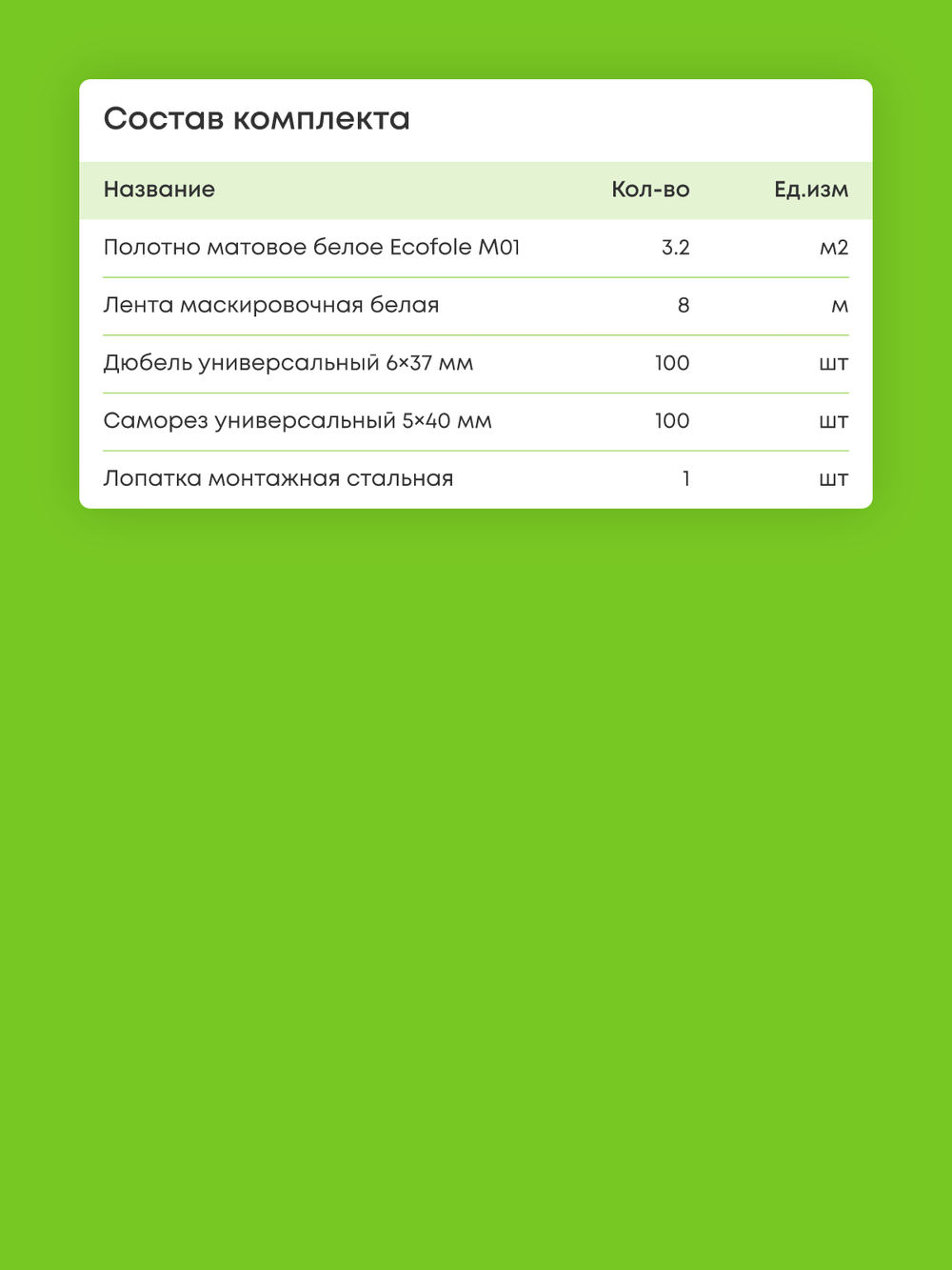 Матовый натяжной потолок 3.2 м2