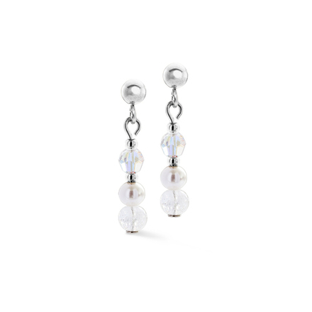 Серьги Coeur de Lion White-Silver 4245/21-1417