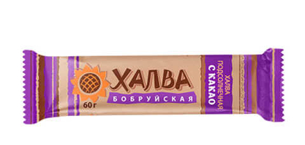 Халва подсолнечная с какао 60г. Красный пищевик