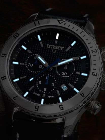 Мужские швейцарские часы Traser T5 Master Chronograph 106973 (кожа)