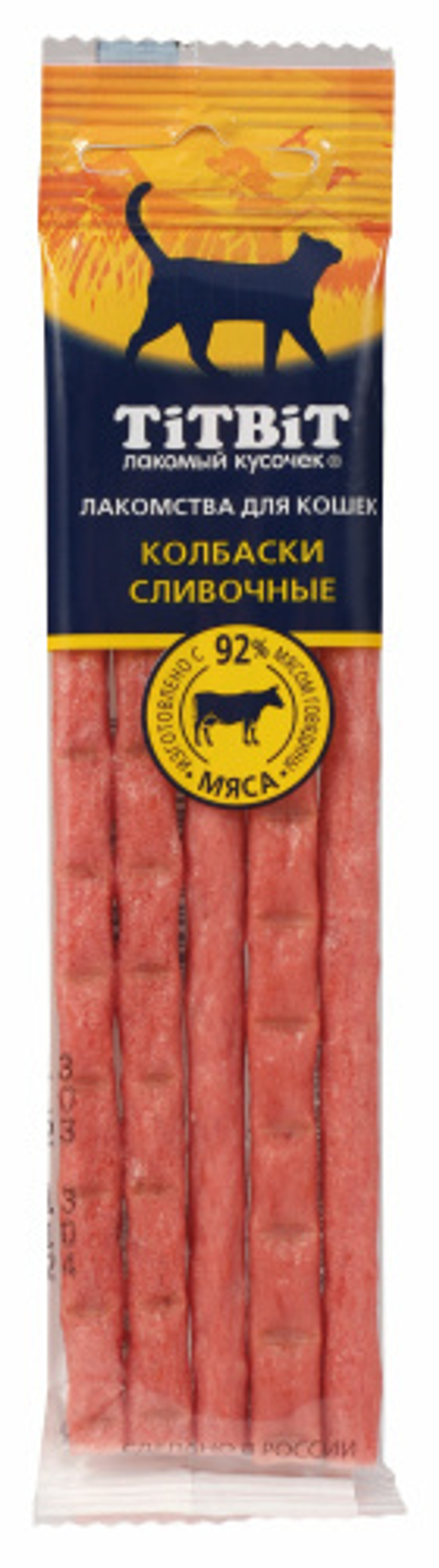 Лакомство TITBIT Золотая коллекция "Колбаски Сливочные" для кошек - 20 гр