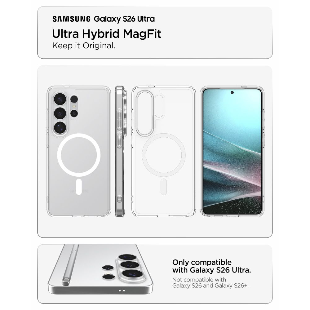 Чехол Spigen Ultra Hybrid Mag Magsafe Galaxy S26 Ultra Clear White