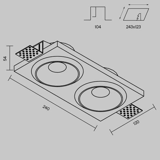 Встраиваемый светильник Technical DL124-GU10-02-TRS-W