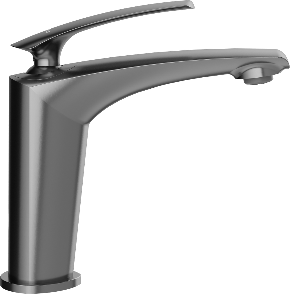 Смеситель для раковины STWORKI Гётеборг S03010GB + донный клапан SW-001GB вороненая сталь