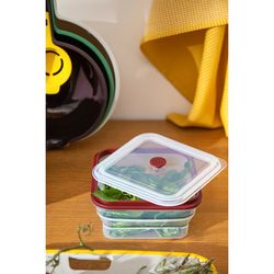 Контейнер для переноски и хранения силиконовый квадратный складной Silikobox, 1,2 л, темно-сливовый